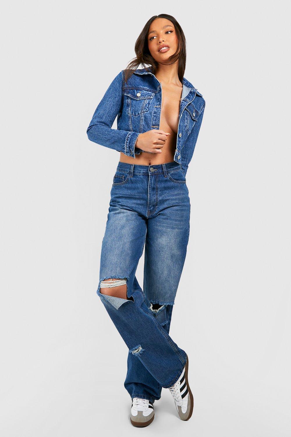 Tall ripped store boyfriend jeans boohoo